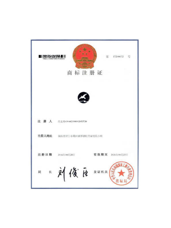 正翔-商標注冊證書