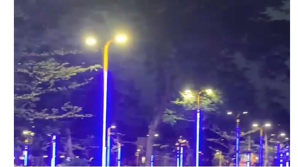 江門蓬江區濱海大道LED景觀燈安裝